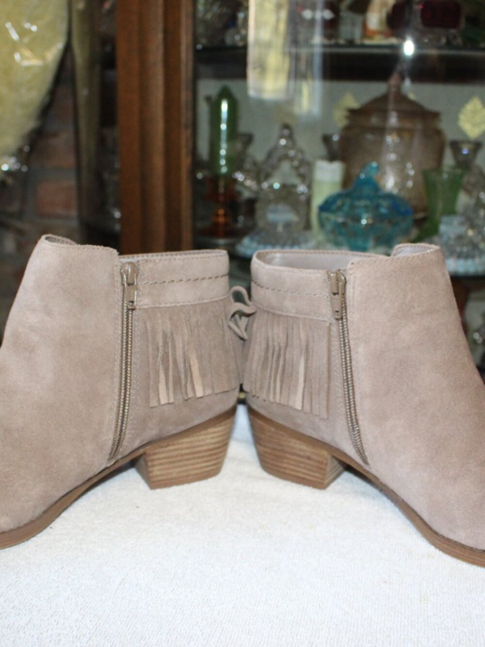 NWOT Naturalizer ankle leather fringe boot women's 9 1/2 ww - Picture 9 of 10